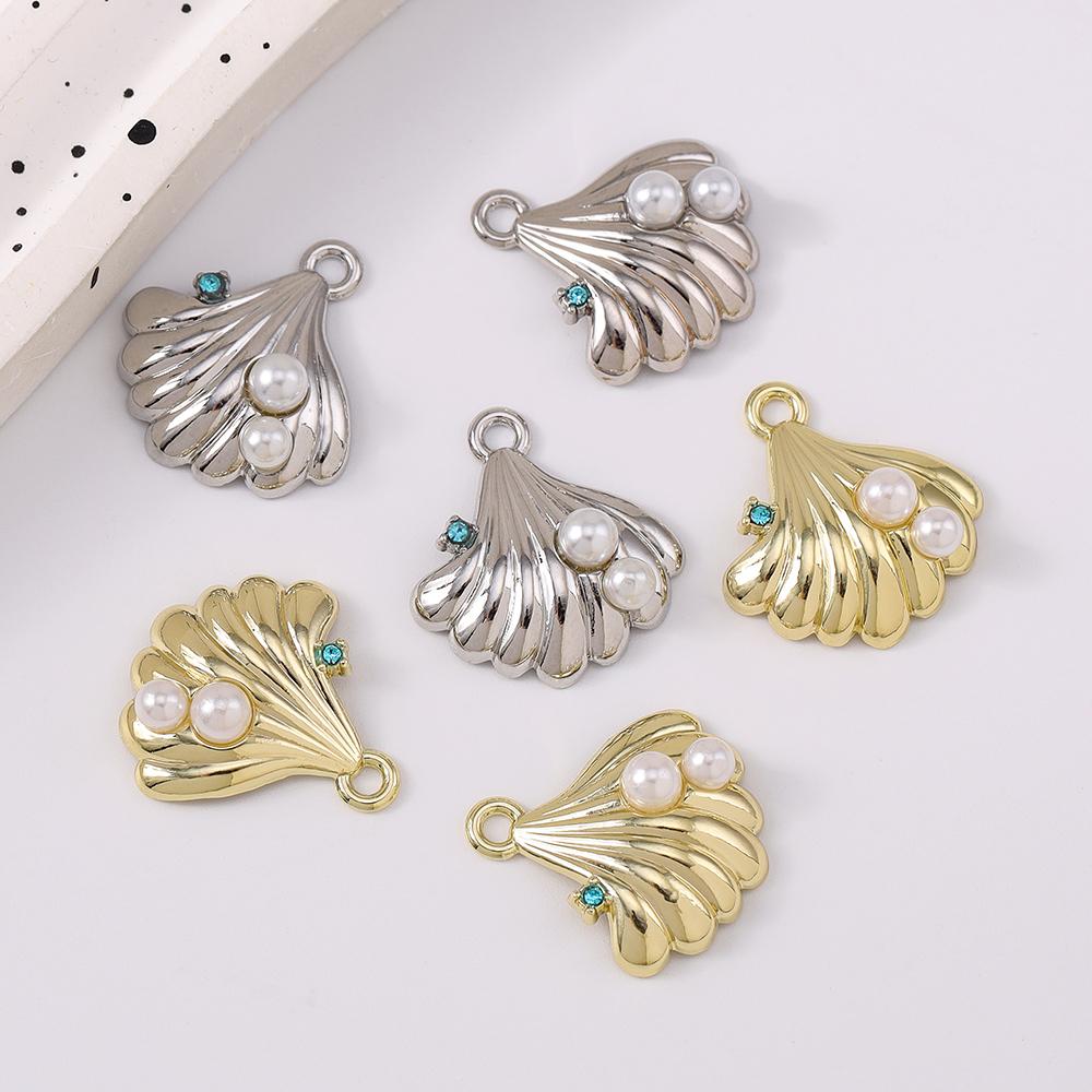 5pcs New Alloy Pearl Shell Pendants Charms for Jewelry Making Necklace Earrings Bracelet DIY Handmade Accessories Supplies