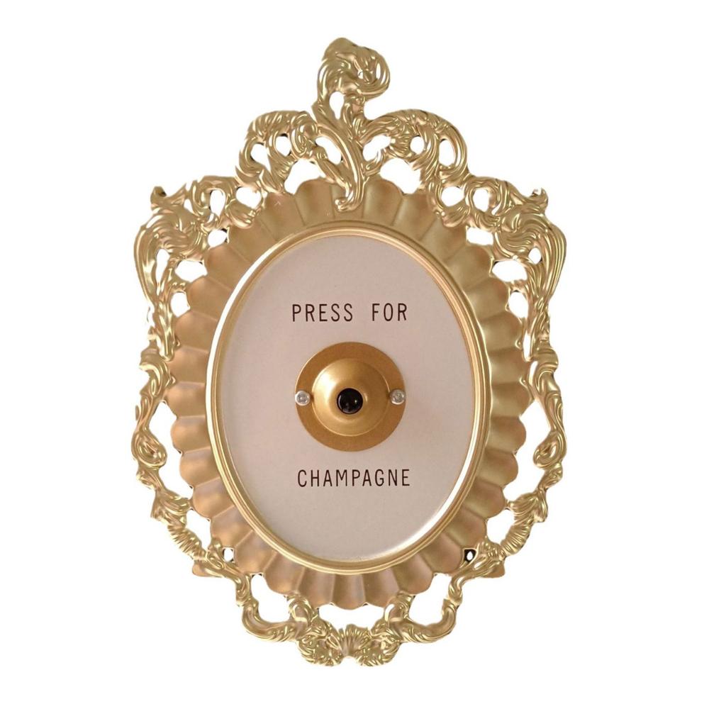 Retro Kovová Zvonek Plaketa s Tématem Šampaňského pro Okna a Hotelové Dekorace
