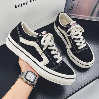Sapatos clássicos de lona preta para homem, sapatos resistentes ao desgaste com palmilha macia, sapatos casuais simples, sapatos desportivos para corrida para estudantes do ensino médio, homens