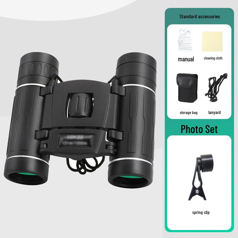 Portable 10X22 HD Low-Light Night Vision Binoculars for Moon Watching - Children's Gift 8X21