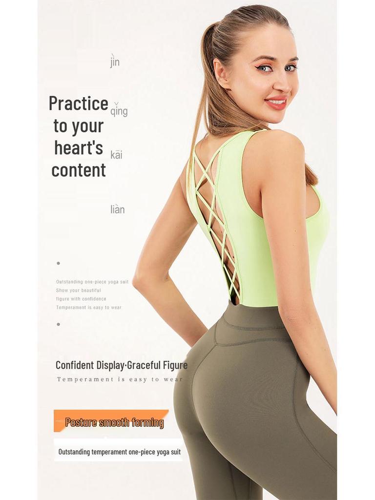 Women's Cross-Border Aerial Yoga One-Piece Suit - Tight-Fit Dance & Outdoor Sports Fitness Wear