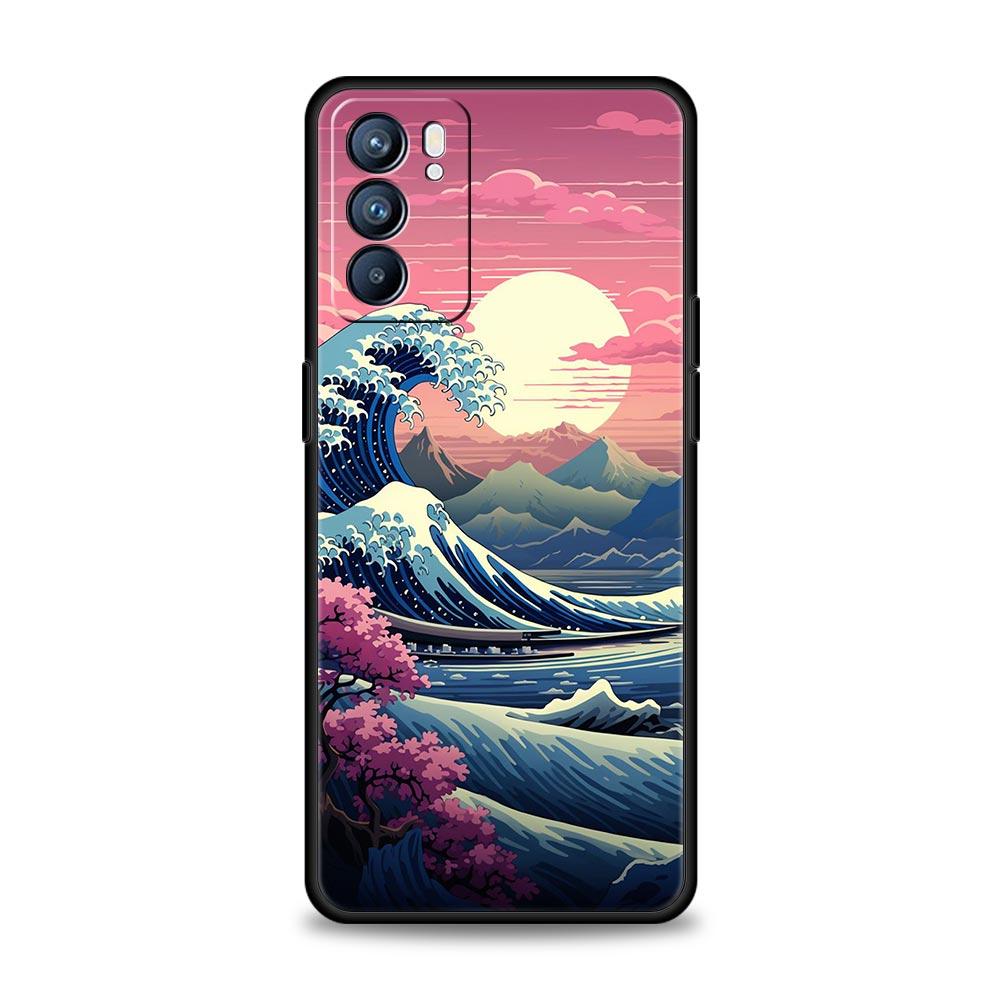 Japan The Great Wave Of Kanagawa Case For Oppo Reno8 Reno7 Reno6 Pro A54 5G Find X6 X5 A53 A52 A9 A15 A17 A16 A57 A31 Cover