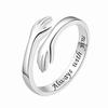 Engraved Women's Hugging Hands Ring – Fashionable European & American Style with English Letter Design