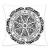 Viking Runes Compass Cushion Cover Peach Skin Norse Mythology Throw Pillowcase Black Celtic Knot Sofa Living Room Home Decor