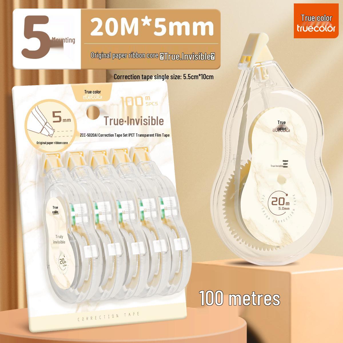 

True Color Invisible Correction Tape - Large Capacity, Original Paper Color for Students