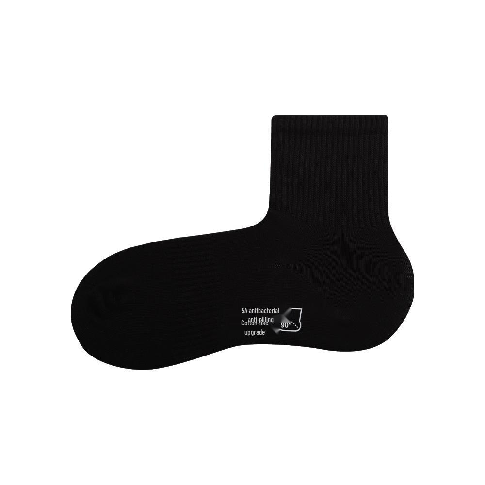Damen Antibakterielle Baumwoll-Mittelwaden-Socken - Herbst/Winter, Geruchsresistent, Nahtlos, Einfarbig