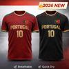 2026 Neues Portugal Flaggen-Print-Trikot Atmungsaktiv Schnelltrocknend Sportbekleidung Sommer Unisex Trainingskleidung Erwachsenen Fan-T-Shirt