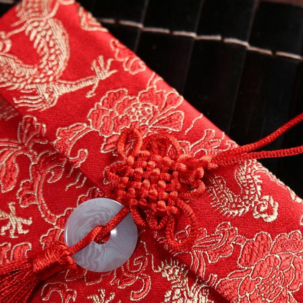Cloth Multiple Patterns Best Wishes Spring Festival Party Gift Chinese Wedding Red Envelope HongBao Money Bags Red Packets