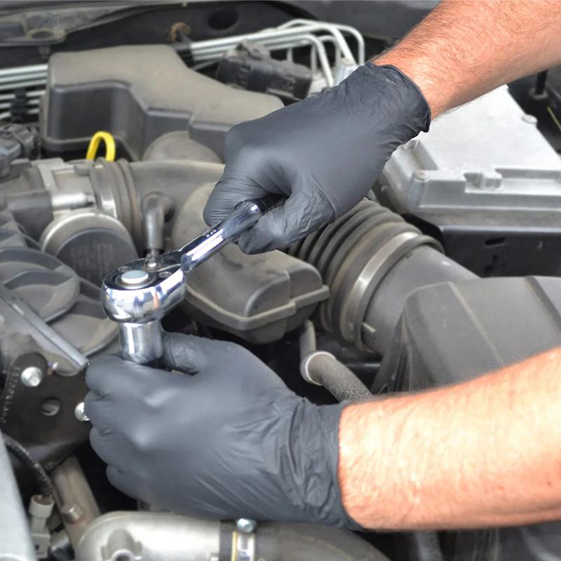 100/50/20PCS Black Nitrile Gloves Disposable Thick Powder Free Cleaning Gloves Textured Kitchen Household Mechanic Tattoo Gloves