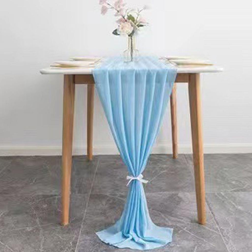 Chiffon Table Runner, Table Decorations Sheer Wedding Table Runner Rustic Romantic Wedding Arch for Bridal Shower Birthday Party 70x300cm