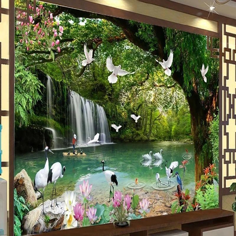 

Журавель Водоспад 3d Настінні розписи Лотос Сон Ліс Шпалери Вітальня Спальня Кабінет Фон Домашній декор Шпалери 200 cm(W) x 140 cm(H)
