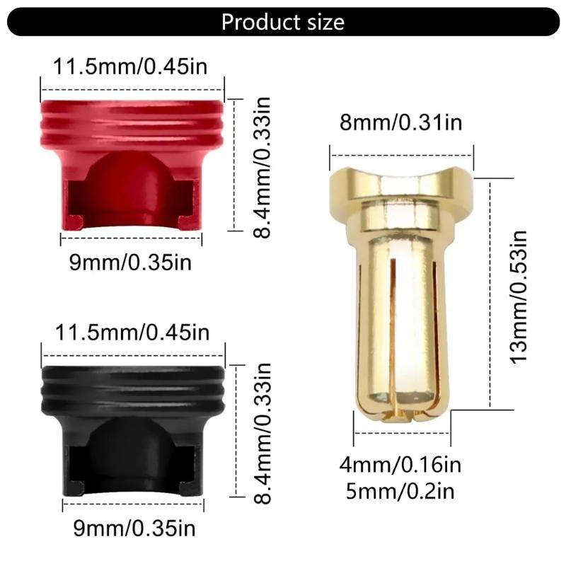 4/5mm Remote Control Battery  Banana Plugs with Heat Dissipation Copper Remote Control Car Battery