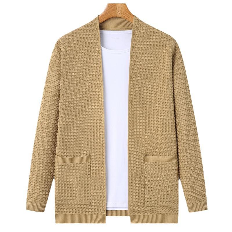 Spring And Autumn Men'S Knit Cardigan, Men'S Long-Sleeve Youth Slim-Fit Casual Thin Knit Sweater, Men'S Spring And Autumn Style