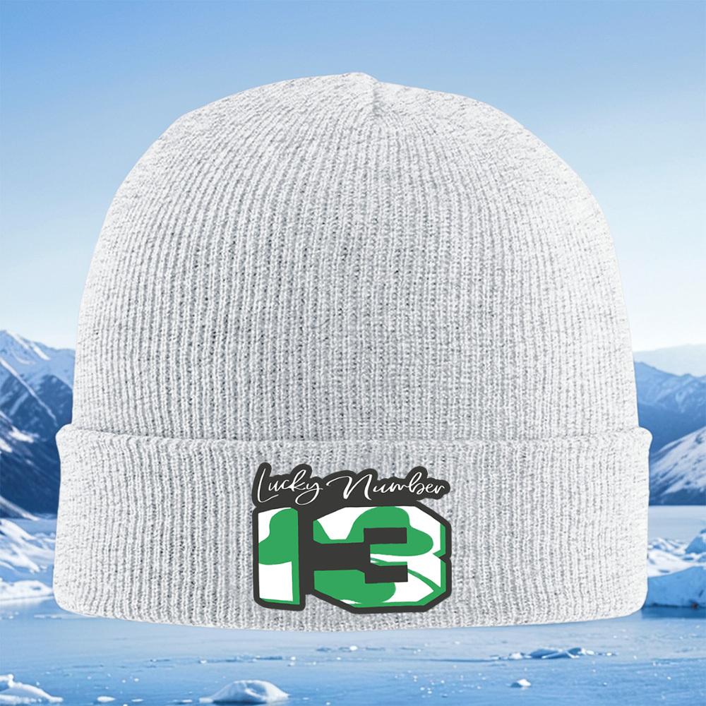 Lucky Number Design Graphic Element Men Women Unisex Knitted Hat Beanie Pullover Cap Winter Thermal Warm Christmas Outdoor Cycli