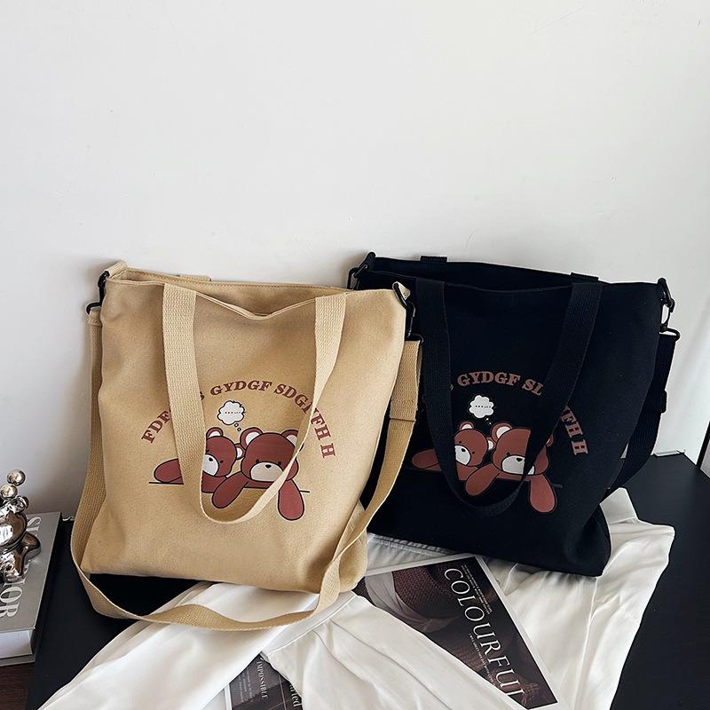 Women's bag canvas bag new shoulder bag fashionable simple messenger bag large capacity