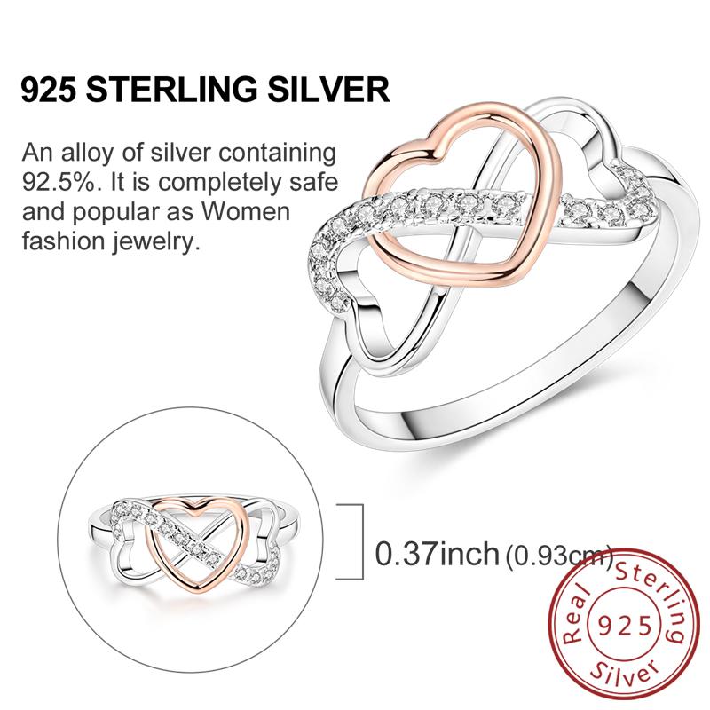 New 925 Silver Rings Firefly Hollow Rose Infinite Love Simple Ring for Women Wedding Engagement Party Jewelry Gift