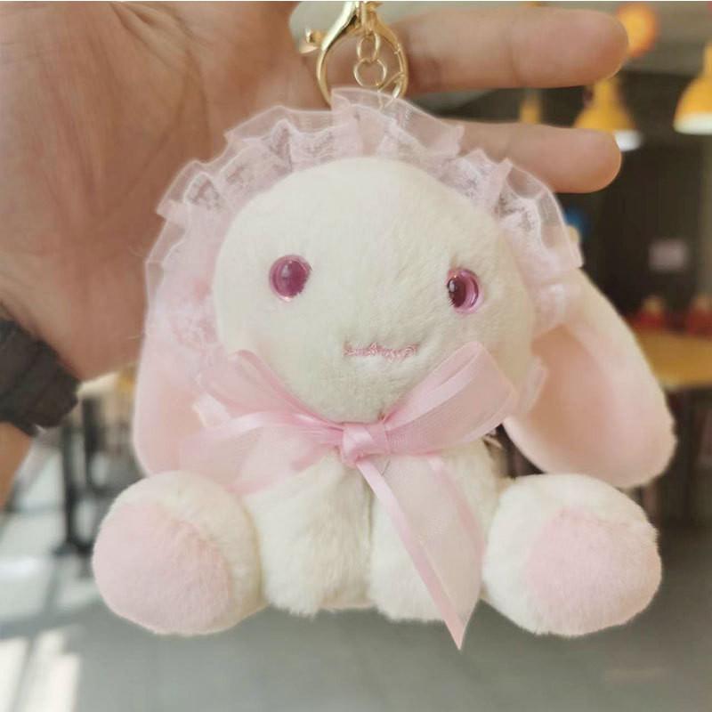 Adorable Plush Bunny Keychain Doll Cute Cotton Toy Couple Gift Soft Stuffed Animal