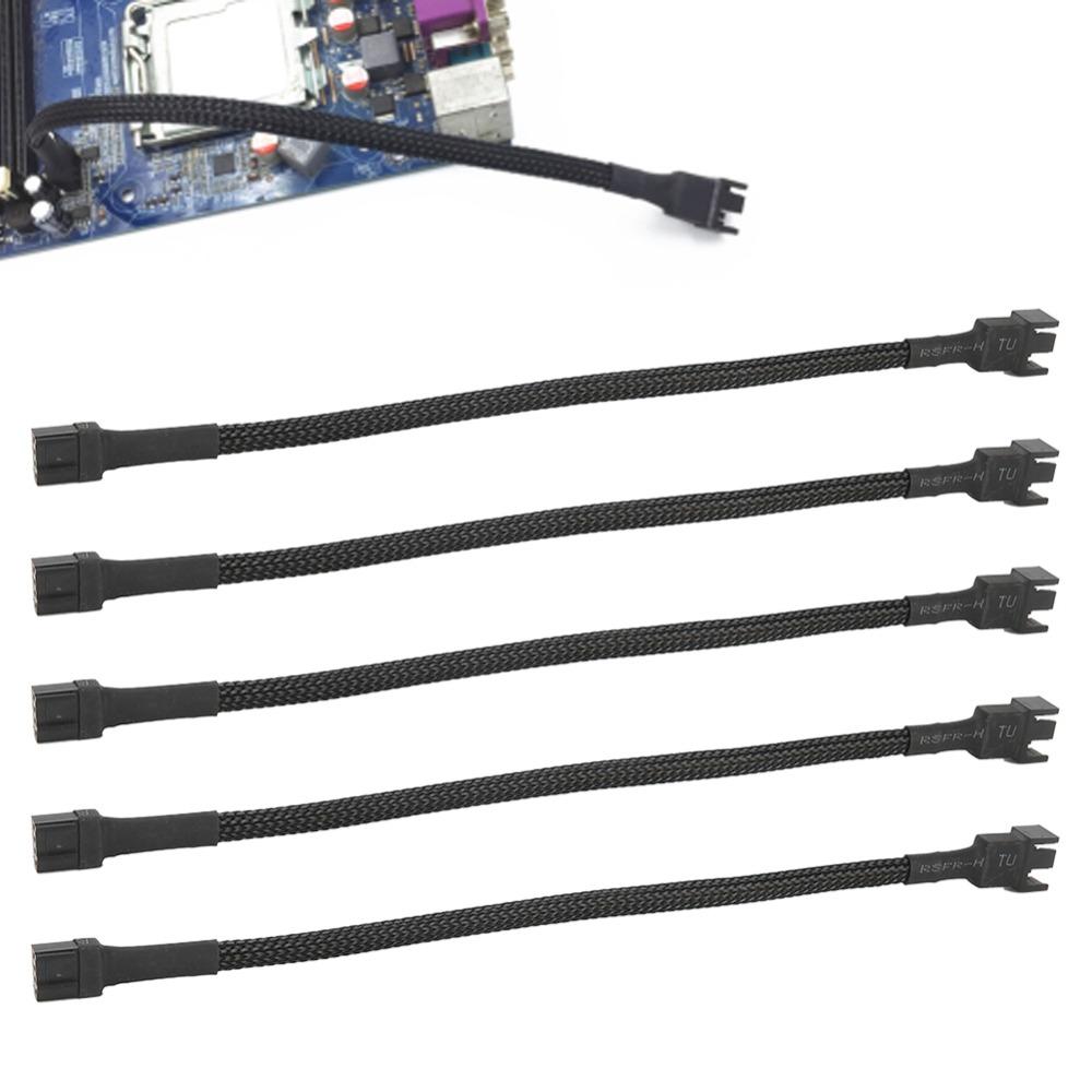 5PCS Braideds rope Extension Cable 4-Pin PC Fan Cable PWM Fan Cable  Computer Graphics Cards