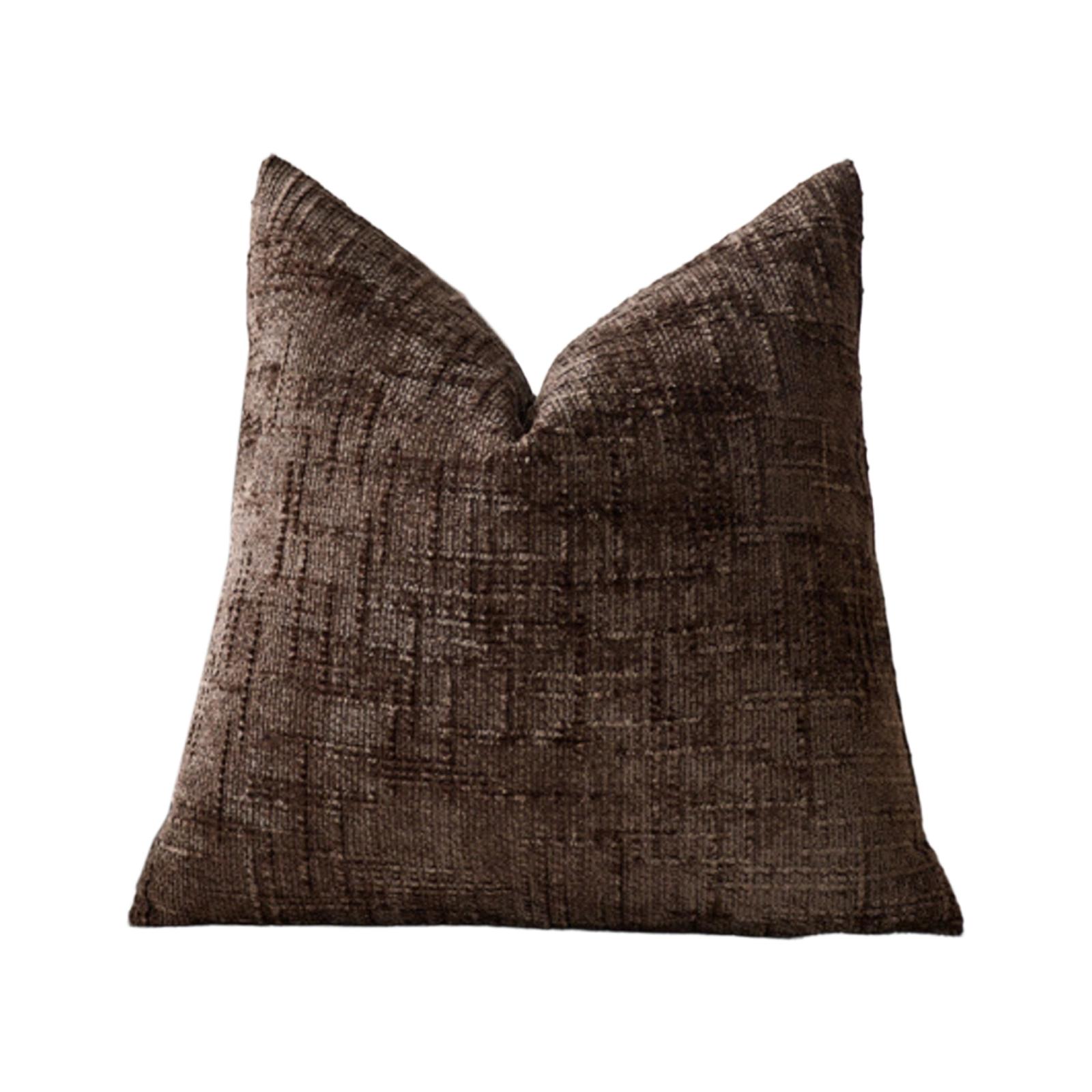 Велюровая наволочка Текстура Декоративная наволочка для подушки One Size кофейный