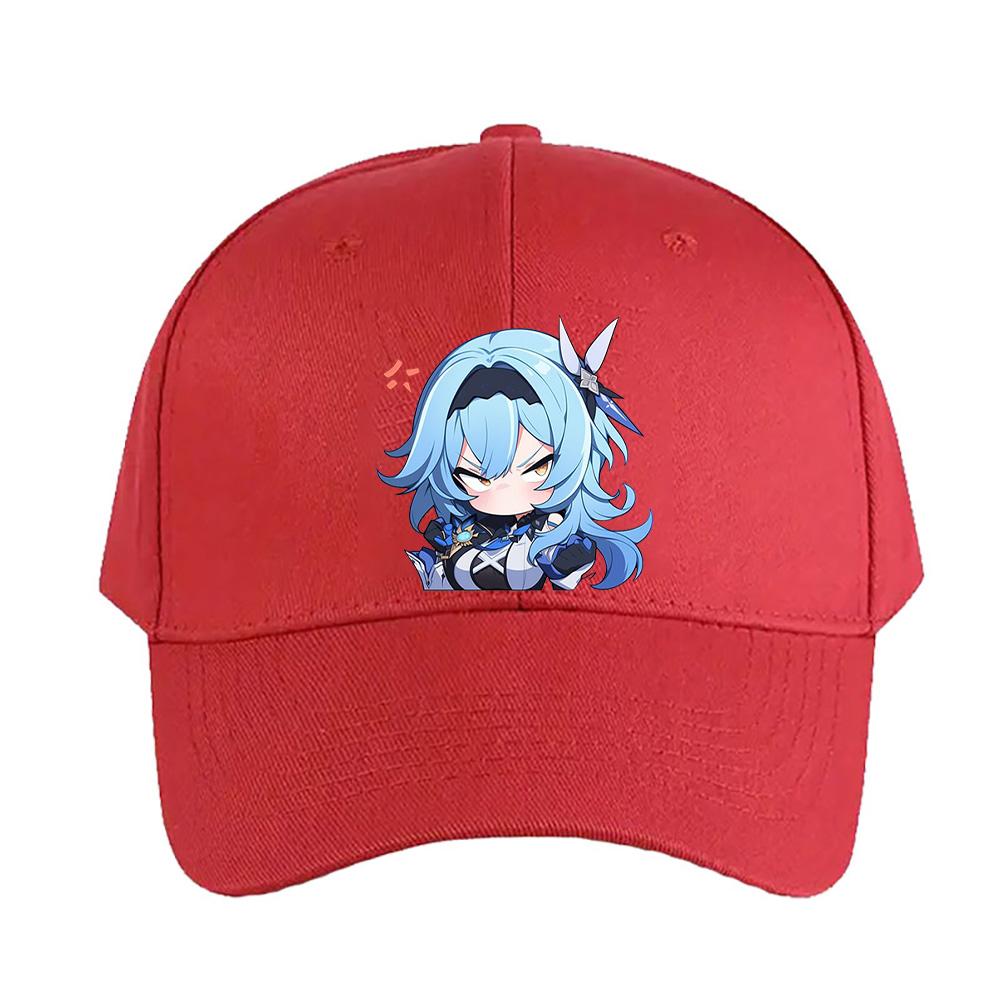Eula Genshin Impact Chibi Kawaii Angry Waifu Cap Summer Woman Man Adult Casual Fashion Casual Adjustable Fishing Hat Sun Hat