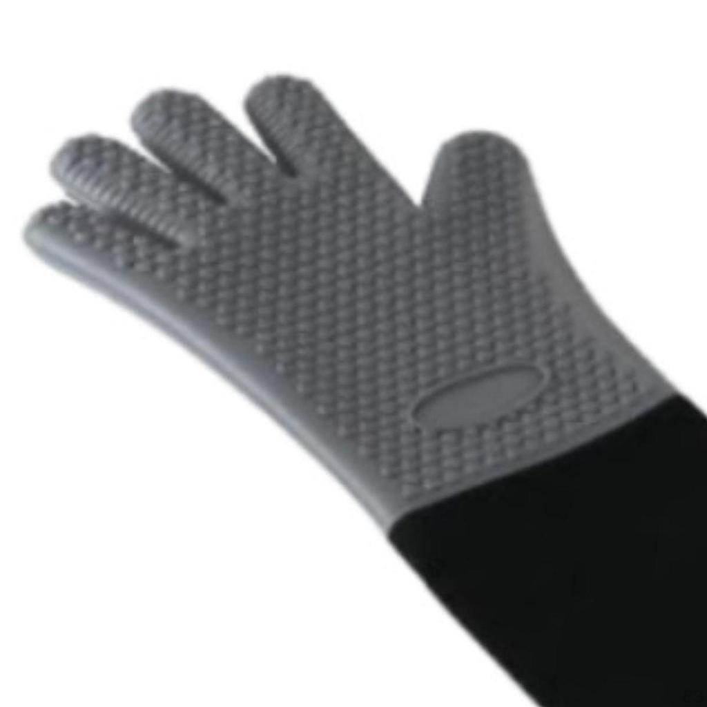, Nonslip Silicone Kitchen Gloves with Thermal Insulation for Professional Barbecues
