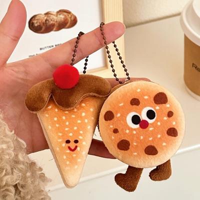 Neuer Plüsch Lustige Essenspuppe Anhänger Kawaii Cartoon Brot Charm Puppe Schlüsselanhänger Dessert Niedliche Rucksack Dekoration Geschenk