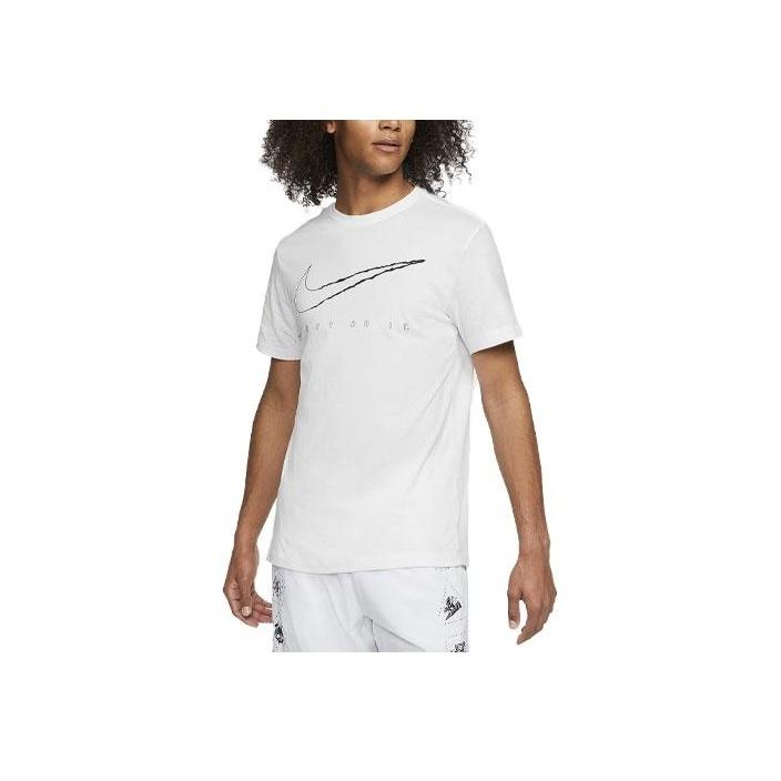 Nike Dri-FIT Logo Print Round Neck Short Sleeve T-Shirt Men Tops White CT6474-100