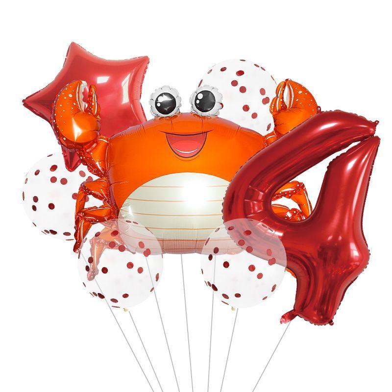 Ocean Theme Balloon Set Kids Birthday Number Balloon Decor