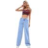 European & American Fashion High Waist Wide-Leg Straight Denim Trousers for Women - Trendy & Versatile