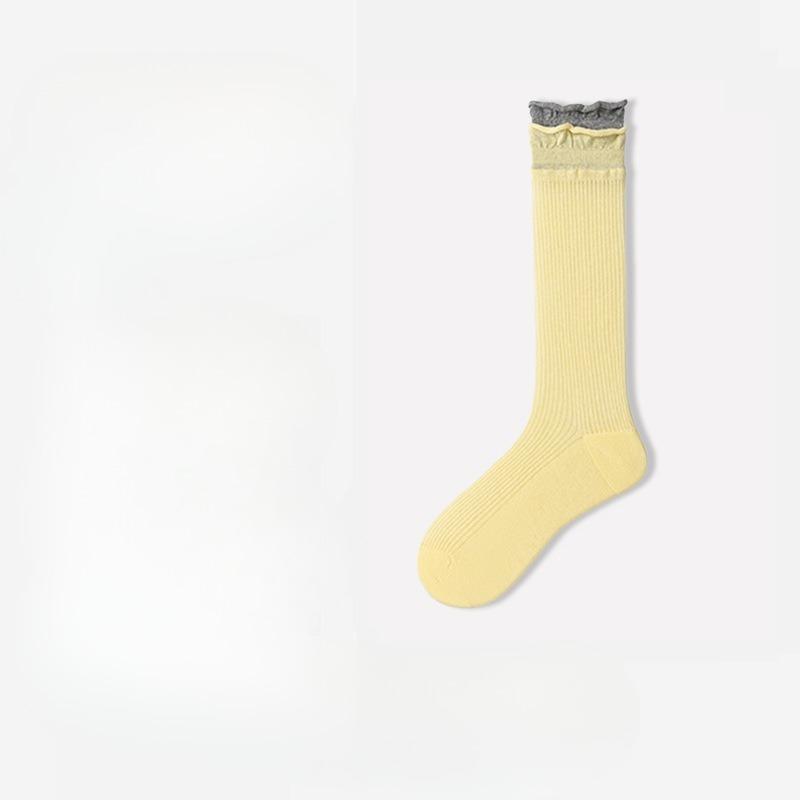 Female Autumn Pure Cotton Boneless Anti Pilling Anti Bacteria Anti Deodorant Moon Seed Tube Pile Socks