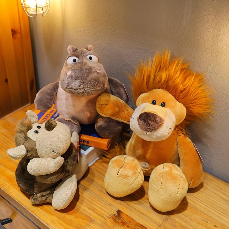 Adorable Jungle Animal Plush Toy Collection Featuring Tiger Lion Elephant Monkey And Giraffe With Soft Short Plush Design For Kids And Collectors