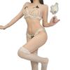 Sexy lingerie bikini three-point women's pearl thong bra passion free suit fun lingerie