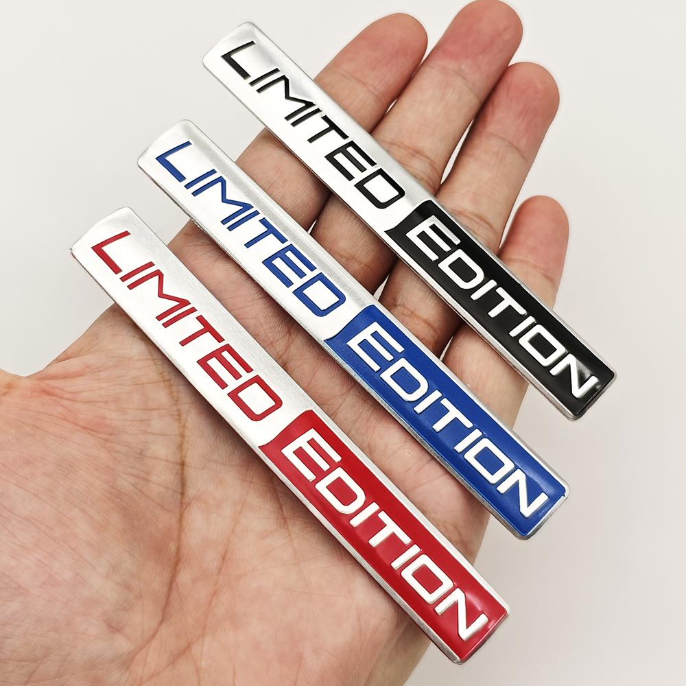 2PCS Limited Edition Emblem Badge 3D Metal Logo Decal Sticker For Rear Trunk Side Fender Car Motorcycle Racing Sport Accessories