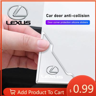 Interior Stickers 4Pcs Car Door Silicone Buffer Stickers Anticollision Anti Scratch For F-SPORT ES RX NX LS UX LM LX GX LC