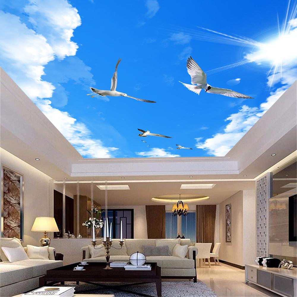 

Летающая птица Синее небо Настенная роспись 3D Обои для потолка Декор дома Обои с небом 200 cm(W) x 140 cm(H)
