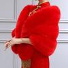 Winter fox fur imitation fur shawl women's medium and long slim wedding dress cape imitation fur cape outside