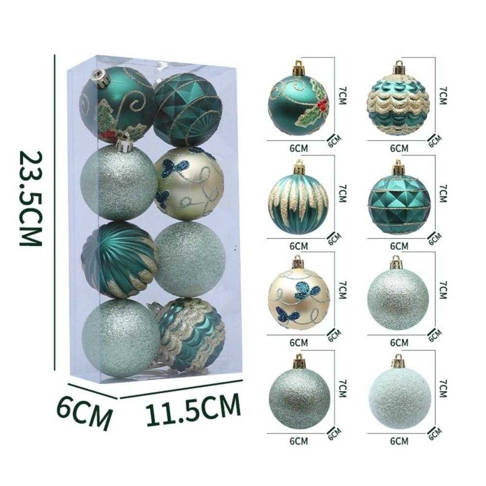 8pcs New 6cm Christmas Ball Pendant Electroplated DIY Xmas Tree Charm Plastics Xmas Tree Ornament for Christmas Celebration