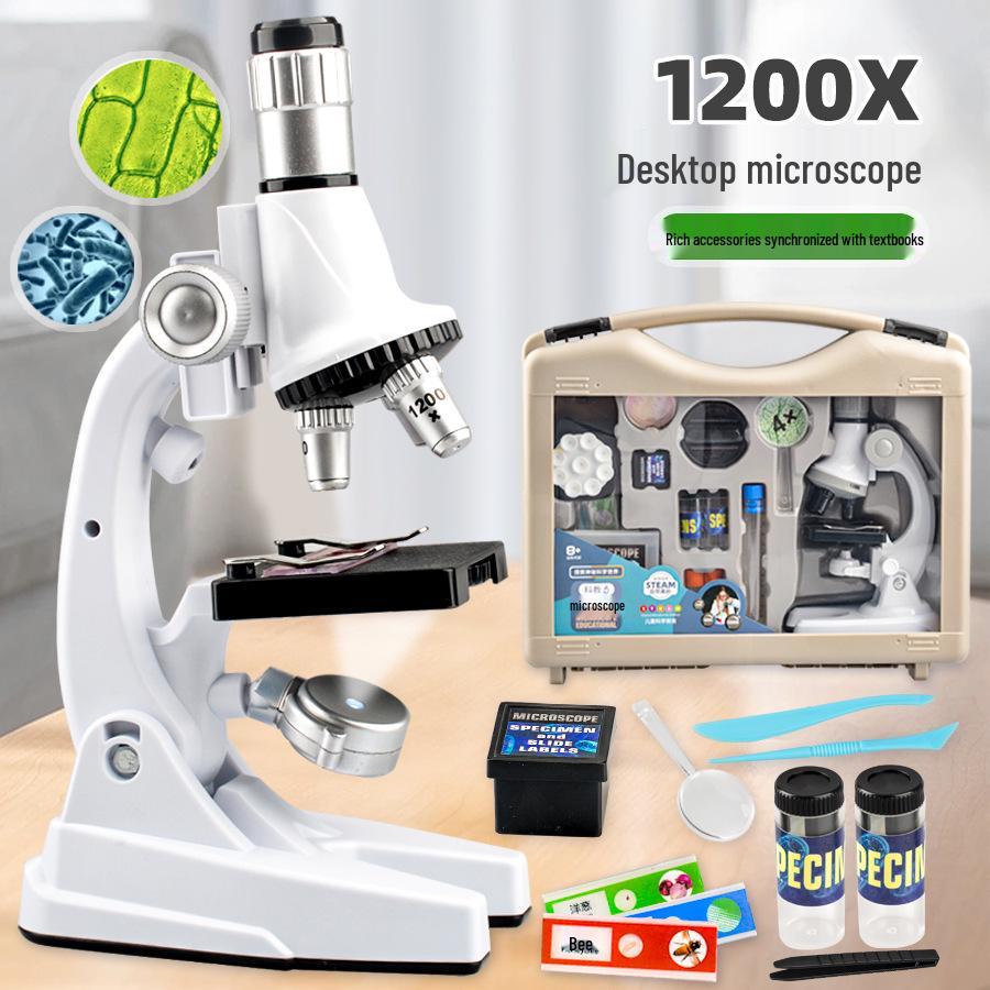 1200x Microscope Set for Kids - Portable Science Experiment Kit for Elementary Students