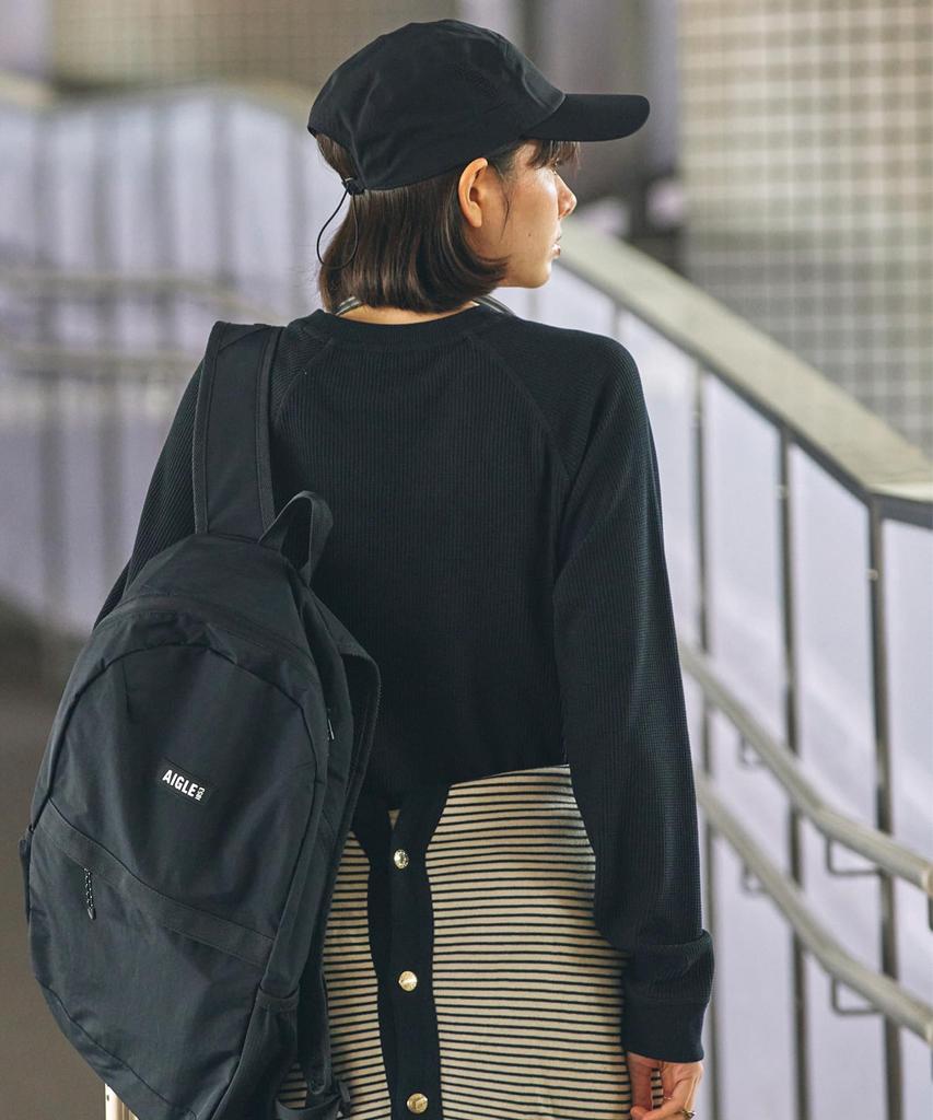 [Aigle] T-shirt [Official] UV Protection One Point Reflective Logo Mesh Cap Black Free Size