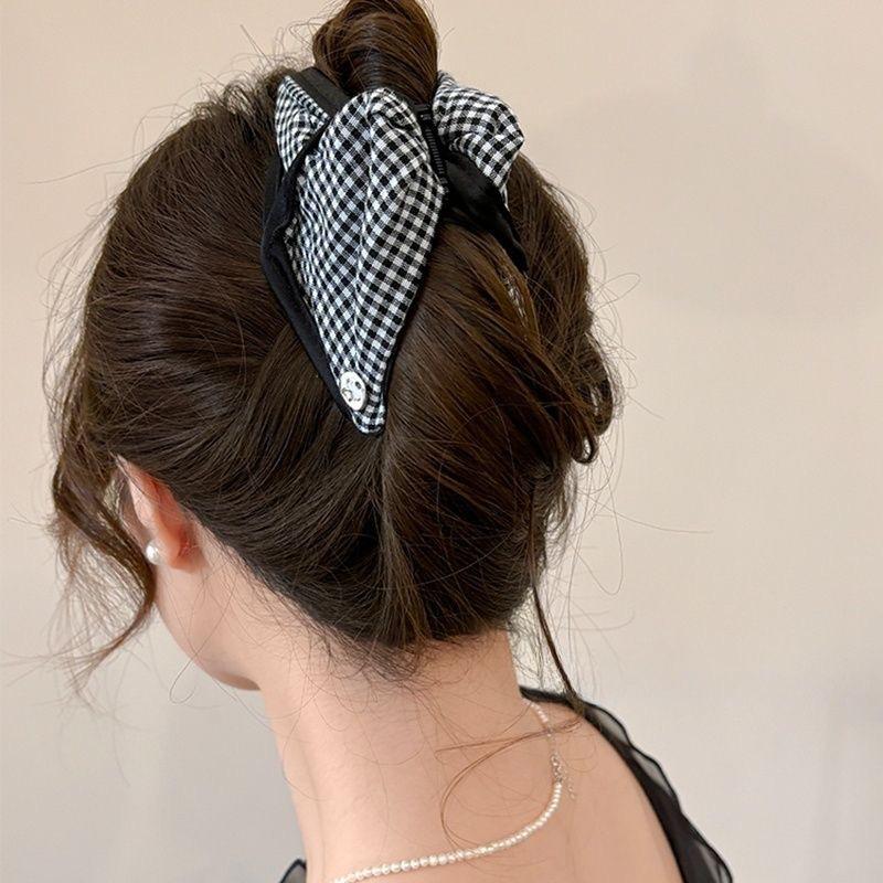 Large Rhinestones Bow Hair Claw Crab Elegant Pearls Hairpins Women Girls Sweet Hair Ornament Hair Clips Fashion Hair Accessories