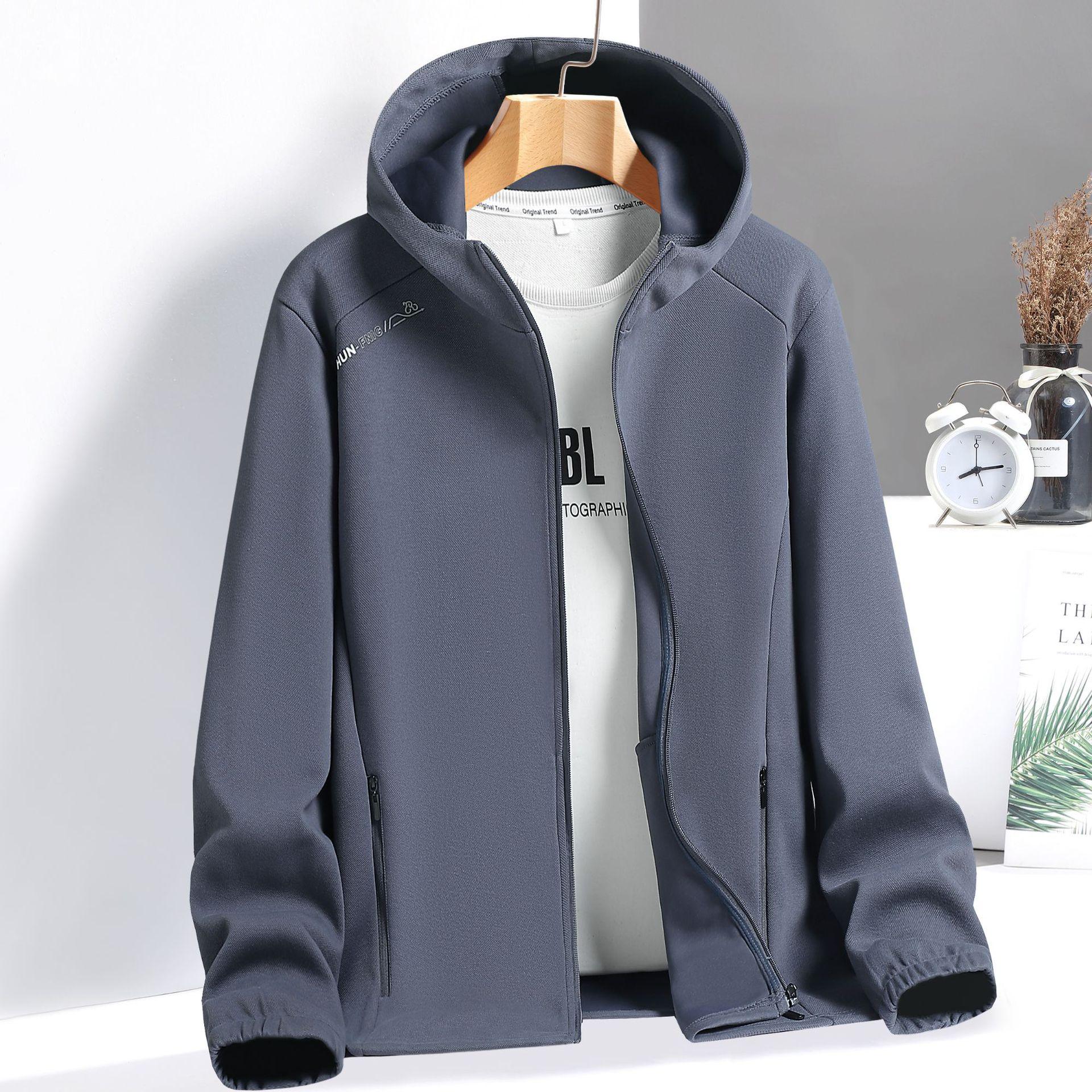 

Весенне-осенняя новая куртка с капюшоном для пары, мужской тренч большого размера M темно-серого