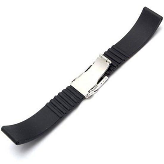 Moda impermeável listrado silicone pulseira de relógio implantação fivela pulseira