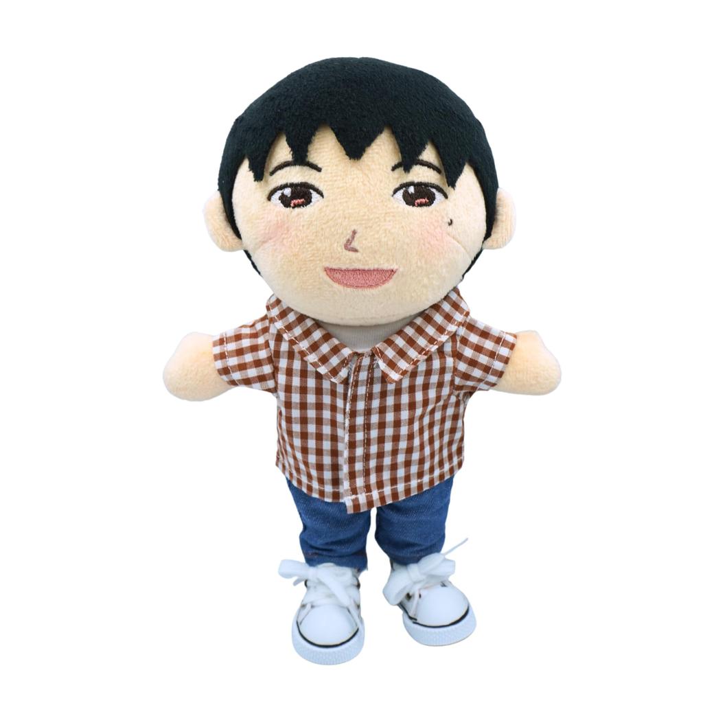NUI-FUKU 20cm Plush Toy Shirt, Brown Check, Plush Toy Clothes, Miniature Clothes