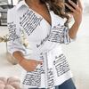 Women's shirt tops autumn new casual style printed long-sleeved V-neck belt shirt