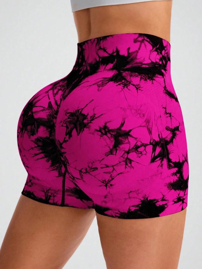Women's tie dye shorts, with a cinching and lifting effect, provide a comfortable and snug fit, suitable for fitness and daily wear.