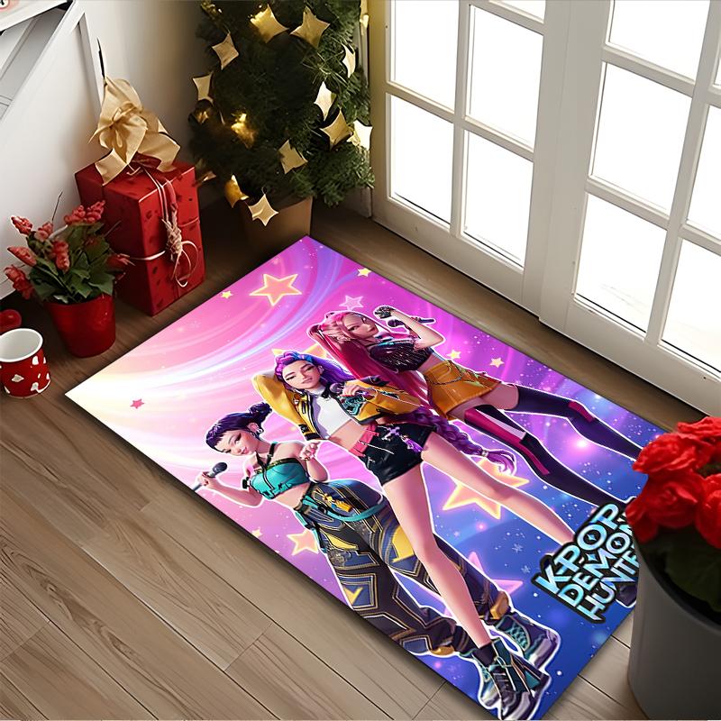 1pc Office Printed Area Carpet, Kpop Demon Hunters Rug, Home Sofa Chair Mat For Christmas and Halloween Décor