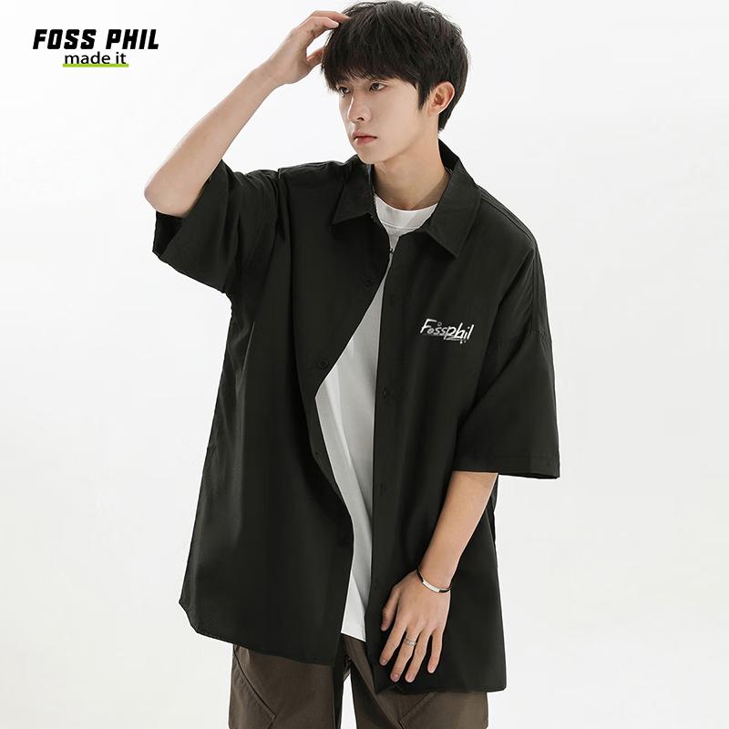 Foss Phil Men s Summer Casual Printed Short-Sleeve Shirt L