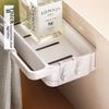 Lanjiaoluo Kitchen Storage Rack, Wall-Mounted Dishcloth Draining Rack, No Drilling Required, Sink Dishcloth Sponge Storage Rack, White