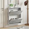Wall Mounted Shoe Cabinet HAARLEM 71 X 17 X 86 Cm Concrete Grey
