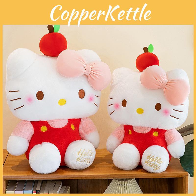 Apple Kt Cat Plush Toy With Short Pile Fur Soft Doll For Girls Sleep Pillow And Gift